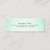 Trendy Mint Green Modern Minimalist Sjabloon Mini Visitekaartje (Achterkant)