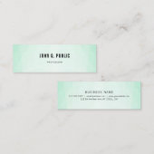 Trendy Mint Green Modern Minimalist Sjabloon Mini Visitekaartje (Voorkant / Achterkant)