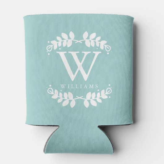 Trendy Mint Green Monogram Blikjeskoeler (Achterkant)