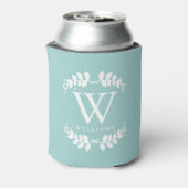 Trendy Mint Green Monogram Blikjeskoeler (Blikje Achterkant)