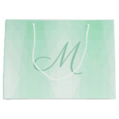 Trendy Mint Green Monogrammed Modern Sjabloon Groot Cadeauzakje (Voorkant)