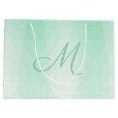 Trendy Mint Green Monogrammed Modern Sjabloon Groot Cadeauzakje (Achterkant)