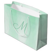 Trendy Mint Green Monogrammed Modern Sjabloon Groot Cadeauzakje (Achterkant Gekanteld)