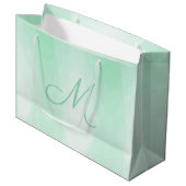 Trendy Mint Green Monogrammed Modern Sjabloon Groot Cadeauzakje (Voorkant Gekanteld)