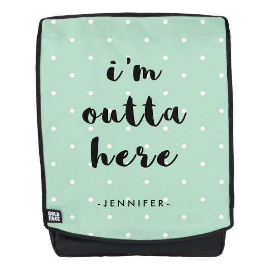 Trendy Mint Green Polka Dots | Ik ben hier buiten Rugtassen (Voorkant)