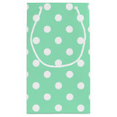 Trendy Mint Green Polka Dots Rustic Happy Birthday Klein Cadeauzakje (Achterkant)