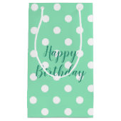 Trendy Mint Green Polka Dots Rustic Happy Birthday Klein Cadeauzakje (Voorkant)