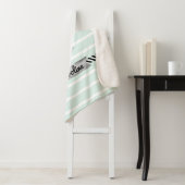 Trendy Mint Green Stripes en Waterverf Anchor Sherpa Deken (In situ)