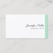 Trendy Mint Green White Modern Calligraphy Script Visitekaartje (Voorkant)