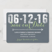 Trendy Mint & Grey Save the Date (Voorkant)