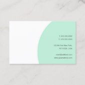 Trendy Mint Groen Wit Modern Handschrift Script Visitekaartje (Achterkant)