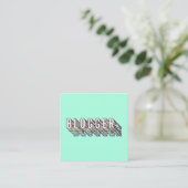 Trendy mintgroen 3d typografie blogger minimal vierkante visitekaartje (Staand voorkant)