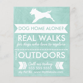 Trendy mintgroene silhouet hond flyer voor hondenu