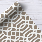 Trendy Mocha Brown Marokkaanse Trellis Patroon Cadeaupapier