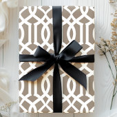 Trendy Mocha Brown Marokkaanse Trellis Patroon Cadeaupapier