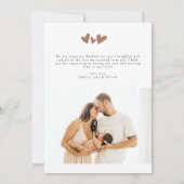 Trendy Mocha Hearts 2 Foto Modern Baby shower Bedankkaart (Achterkant)