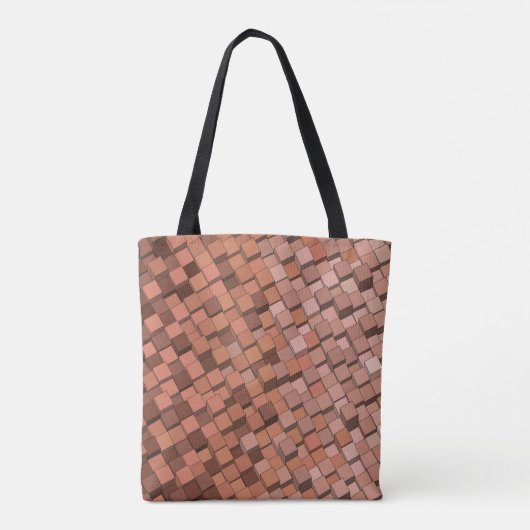 Trendy Mocha Mousse 3D Cube Pattern Canvas tas (Achterkant)