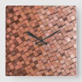 Trendy Mocha Mousse 3D Kubus Patroon Muur Klok (Voorkant)