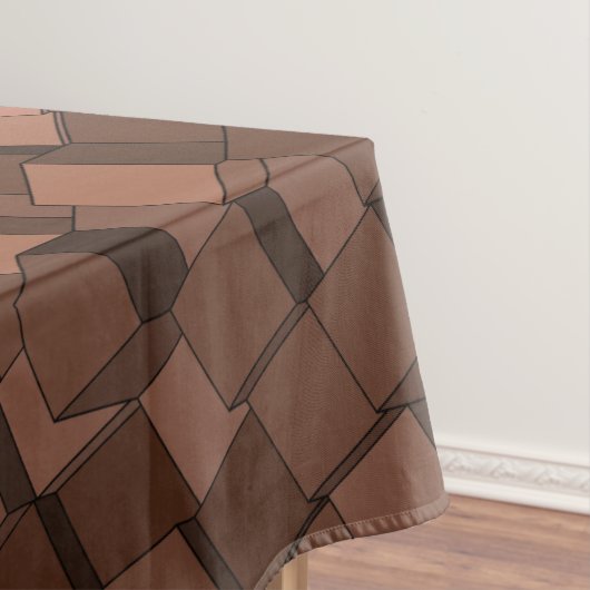 Trendy Mocha Mousse 3D Kubus Patroon Tafelkleed (Voorbeeld)