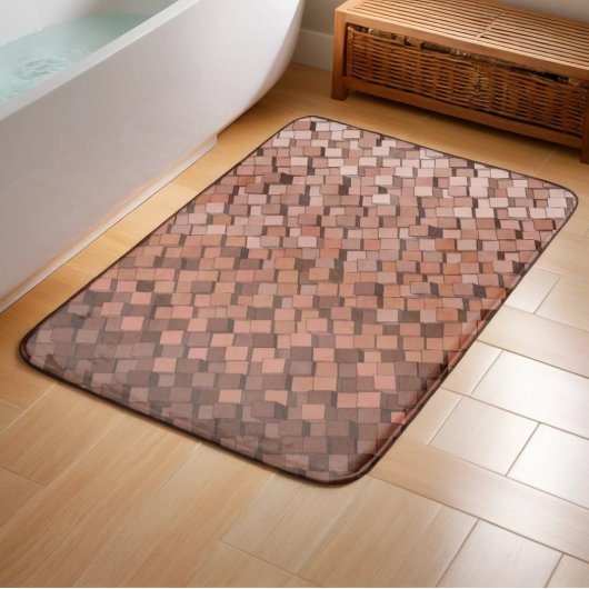Trendy Mocha Mousse geometrisch Badmat