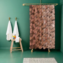 Trendy Mocha Mousse Geometrisch Douchegordijn