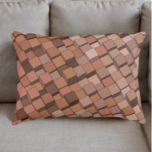 Trendy Mocha Mousse Geometrische 3D Kubus Patroon Accent Kussen