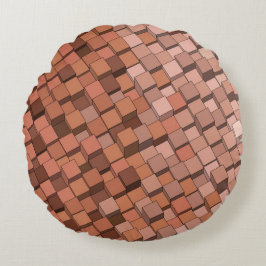 "Trendy Mocha Mousse Geometrische 3D Kubus Rond Kussen