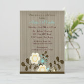 Trendy Mod Flower Bridal Shower Invitation Kaart (Staand voorkant)