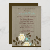 Trendy Mod Flower Bridal Shower Invitation Kaart (Voorkant / Achterkant)