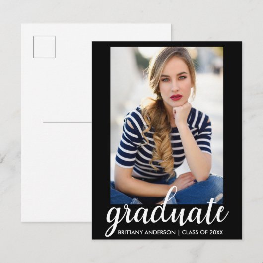 Trendy Mode Afstuderen Foto aankondiging (Voorkant / Achterkant)