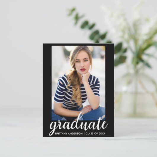 Trendy Mode Afstuderen Foto aankondiging (Staand voorkant)