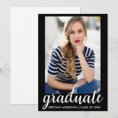 Trendy Mode Afstuderen Foto aankondiging (Voorkant / Achterkant)