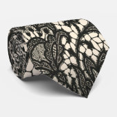  Trendy mode beige zwart Lace Stropdas (Opgerold)