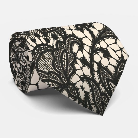  Trendy mode beige zwart Lace Stropdas (Opgerold)