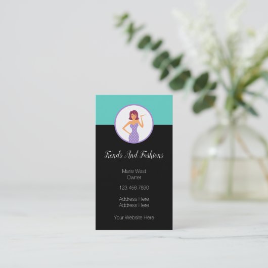 Trendy Mode Boutique Theme Visitekaartje (Staand voorkant)