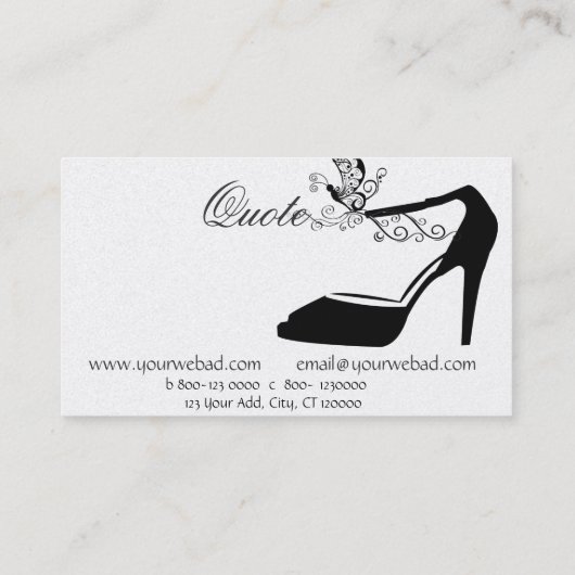 Trendy Mode Butterfly Chic Shoe high Couture Visitekaartje (Achterkant)