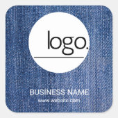 TRENDY MODE DEMIN BLAUW BUSINESS LOGO STICKER (Voorkant)