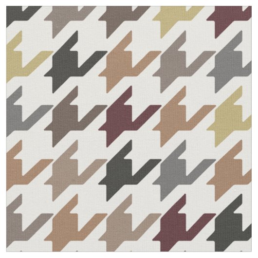 Trendy mode Earth tone houndstooth-patroon Stof (Close Up)