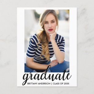 Trendy Mode Graduation Party Photo Invitation W Uitnodiging Briefkaart