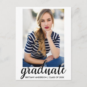 Trendy Mode Graduation Party Photo Invitation W Uitnodiging Briefkaart