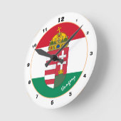 Trendy mode Hongaarse vlag, Emblem en Hongarije Ronde Klok (Hoek)