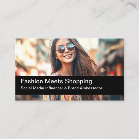 Trendy Mode Influencer Foto Visitekaartjes (Voorkant)