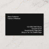 Trendy Mode Influencer Foto Visitekaartjes (Achterkant)