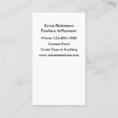Trendy Mode Influencer Visitekaartjes (Achterkant)