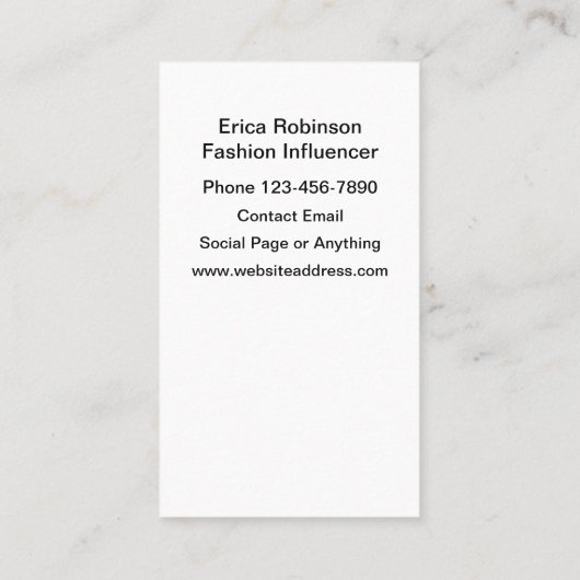 Trendy Mode Influencer Visitekaartjes (Achterkant)