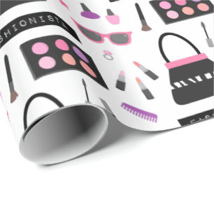 Trendy Mode Make-up Patroon Meisjes Inpakpapier