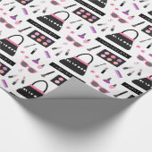Trendy Mode Makeup Pattern Girls Wrapping Paper Cadeaupapier (Hoek)