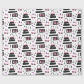 Trendy Mode Makeup Pattern Girls Wrapping Paper Cadeaupapier (Vlak)