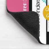 Trendy Mode Newsprint Roze luipaard en naam Muismat (Hoek)