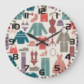 Trendy Mode Patroon Stijlvolle kleding Grafische Grote Klok (Voorkant)